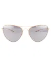 Mykita X Maison Margiela Oval Frame Sunglasses In 221 E9 Nude Warm Grey Flash