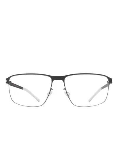 Mykita Geometric Metal Glasses In Black