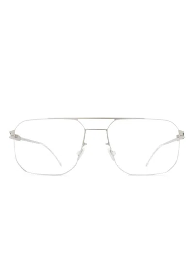 Mykita Geometric Rembert Glasses In Silver