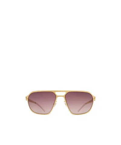 Mykita Geometric Sunglasses In Gold