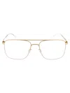 Mykita Glossy Gold Clear Steel Glasses In Gold