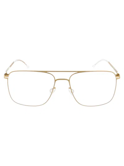 Mykita Glossy Gold Clear Steel Glasses