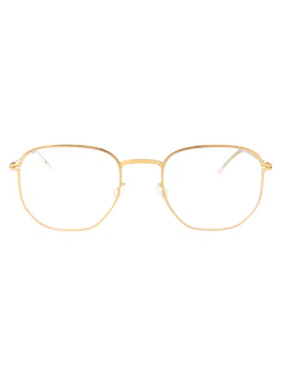 Mykita Glossy Gold Clear Steel Glasses