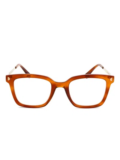 Mykita Gold-detail Square Glasses In Red