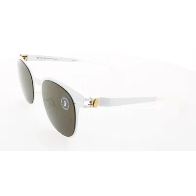 Mykita Grey Oval Unisex Sunglasses Decades-lianne 184 50 In White