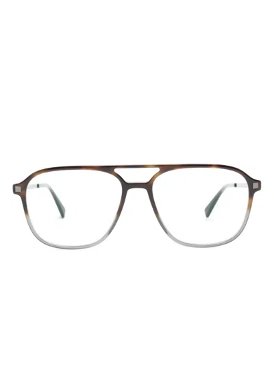 Mykita Gylfi Pilot-frame Glasses In Brown