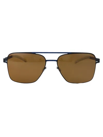 Mykita Indigo/yale Blue Polpro Amber Brown Steel Sunglasses