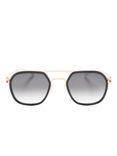 Mykita Leeland Geometric-frame Sunglasses In Gold