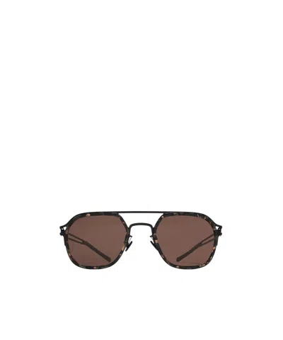 Mykita Logo Glasses In Brown