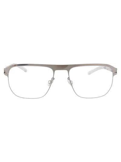 Mykita Lorenzo Rectangle-frame Glasses In Shiny Silver