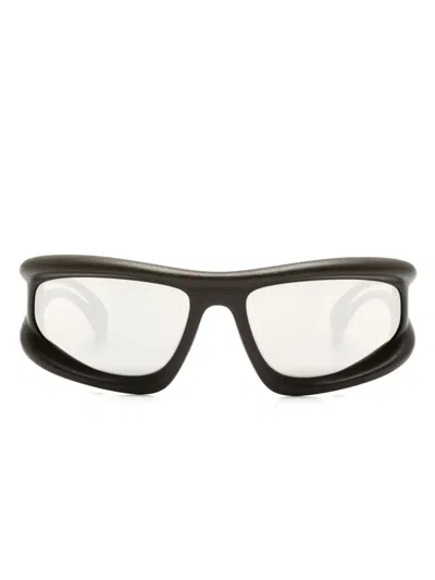 Mykita Marfa Shield-frame Sunglasses In Green