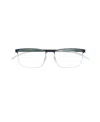 Mykita Matte-effect Rectangle-frame Glasses In Gray
