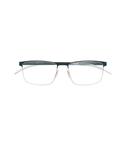 Mykita Matte-effect Rectangle-frame Glasses In Gray