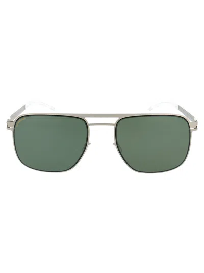 MYKITA MYKITA MATTE SILVER/BLACK POLARISED PRO GREEN 15 STEEL SUNGLASSES