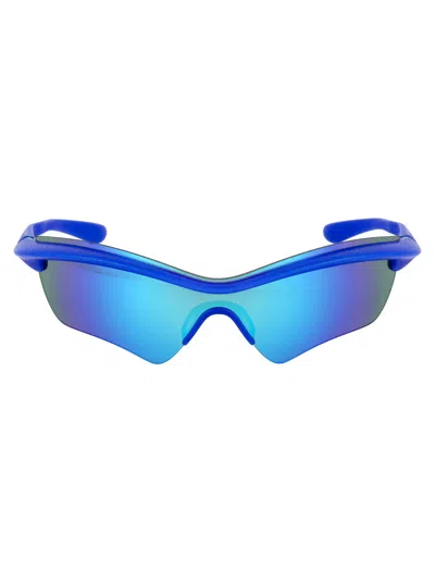 Mykita Md30 International Blue | Turquoise Flash Mm Shield Mylon Sunglasses