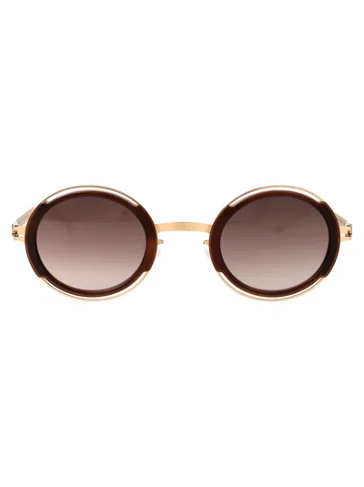 Mykita Metallic Champagne Gold Sunglasses In Brown