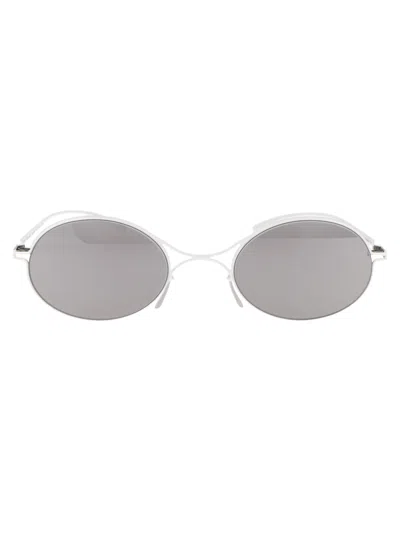 MYKITA MYKITA METALLIC WHITE SUNGLASSES