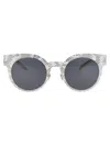 Mykita Silver White Python Dark Grey Solid Metal Sunglasses In Gray