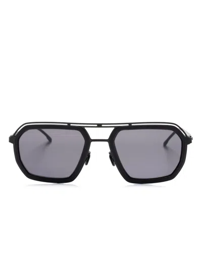 Mykita Mojave Rectangle-frame Sunglasses In Black