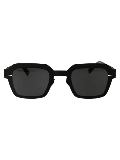 Mykita Mott Sunglasses In 002 Black Dark Grey Solid