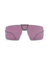 Mykita Geometric White Aluminum Sunglasses With Purple Lenses In Purple