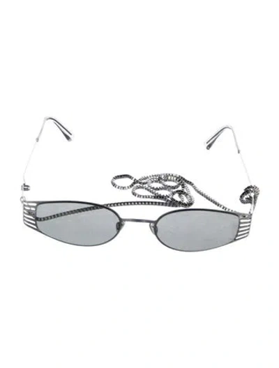 Pre-owned Mykita Narrow Tinted Sunglasses In Silver