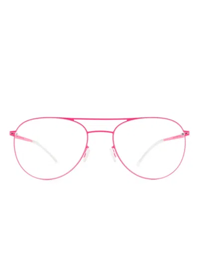 Mykita Niken Aviator-frame Metal Glasses In Pink