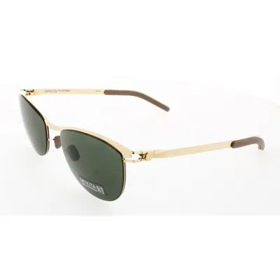Mykita No1 Sun-karen-glossy Gold Green Oval Unisex Sunglasses No1 Sun-karen 013 52