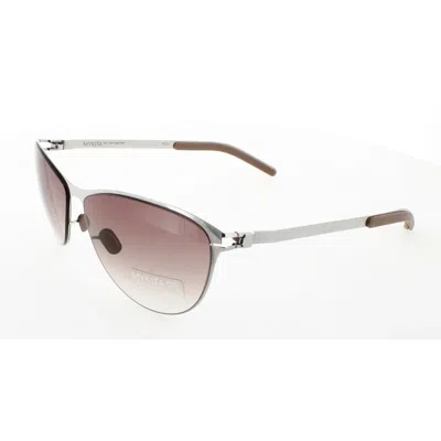 Mykita No1 Sun-laetitia-shinny Silver Brown Gradient Oval Unisex Sunglasses No1 Sun-laetitia 051 57