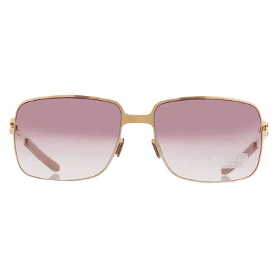 Mykita No1 Sun-maja-gold Line Bordeax Gradient Rectangular Unisex Sunglasses No1 Sun-maja 006 59 In Pink