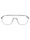 Mykita Navy Clear Steel Glasses In Metallic