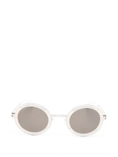 Mykita Pearl Round-frame Sunglasses In White