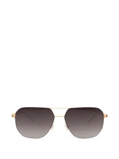 Mykita Pio Geometric-frame Sunglasses In 골드 톤