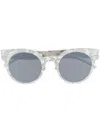 Mykita Python-print Wayfarer Sunglasses In Silver