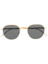 Mykita Round-frame Tinted Sunglasses In Gold
