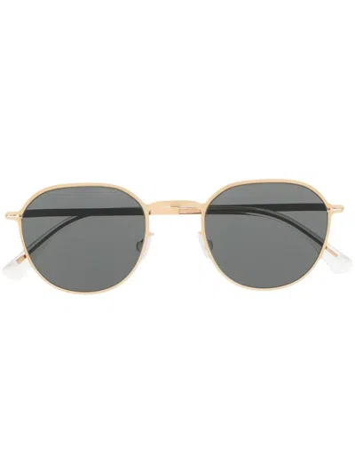 Mykita Round-frame Tinted Sunglasses In Gold