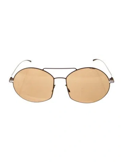 Pre-owned Mykita Round Mirrored Sunglasses In Clear/gold