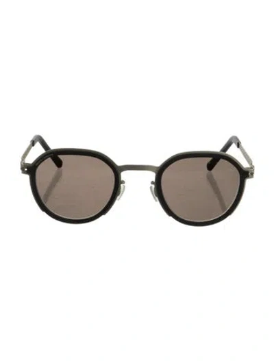 Pre-owned Mykita Round Tinted Sunglasses In Black/gold