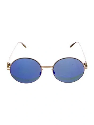 Pre-owned Mykita Round Tinted Sunglasses In Gold