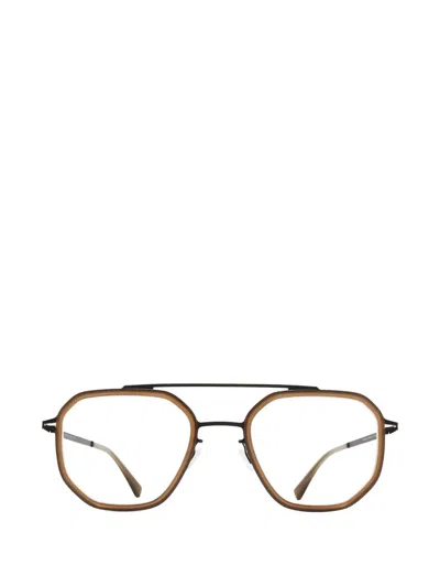 Mykita Satu Geometric-frame Glasses In Brown