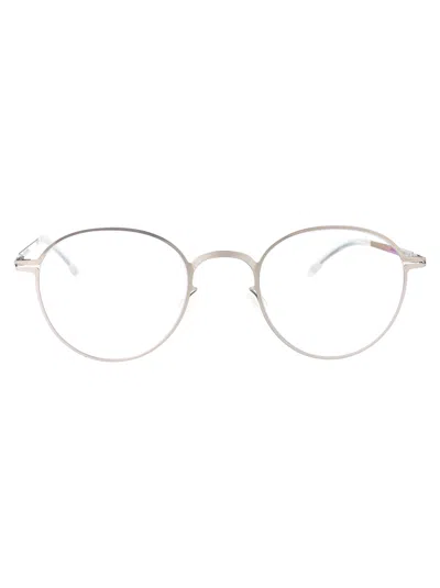 Mykita Shiny Silver Steel Glasses In White
