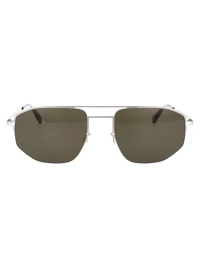Mykita Shinysilver Rawgreen Solid Nylon Sunglasses In Brown
