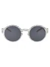 Mykita Silver White Python Dark Grey Solid Metal Sunglasses In Gray