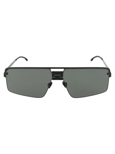 Mykita Soy Sunglasses In 243 Mh1 Black/pitch Black Darkgrey Solid Shiel