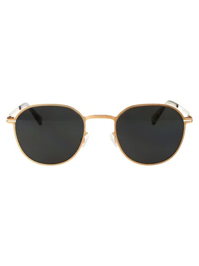 Mykita Sunglasses In 013 Glossy Gold Dark Grey Solid
