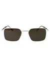 Mykita Alcott Sunglasses In 051 Shiny Silver Raw Green Solid