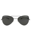 Mykita X Maison Margiela Pilot Frame Sunglasses In 195 E6 Dark Grey Dark Purple Flash