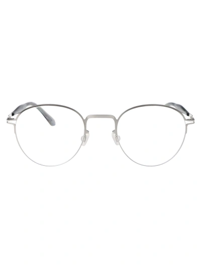 Mykita Tate Glasses In 051 Shiny Silver Clear
