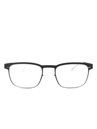 Mykita Storm Grey Metal Glasses In Animal Print