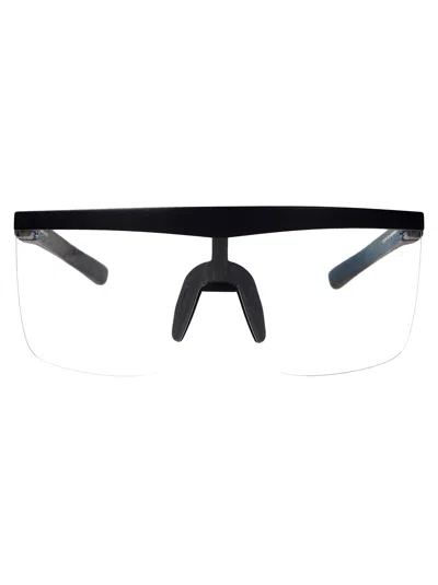 Mykita Trust Glasses In 301 Md1 Pitch Black Clear Shield